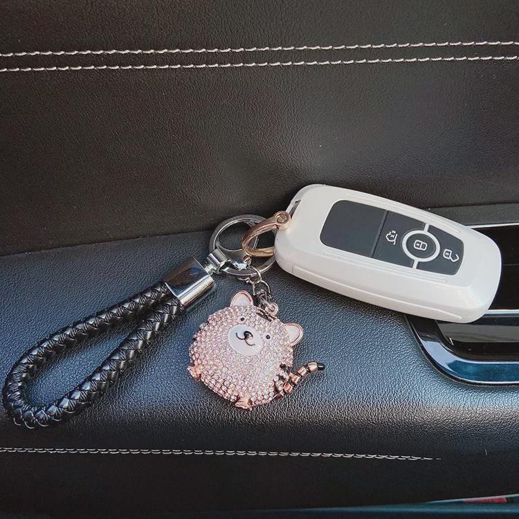 Очаровательный брелок в виде тигра: Дизайн в виде бриллиантового слитка и функция защиты от потери телефонов, карт и ключей от машины - модная подвеска на сумку для женщин