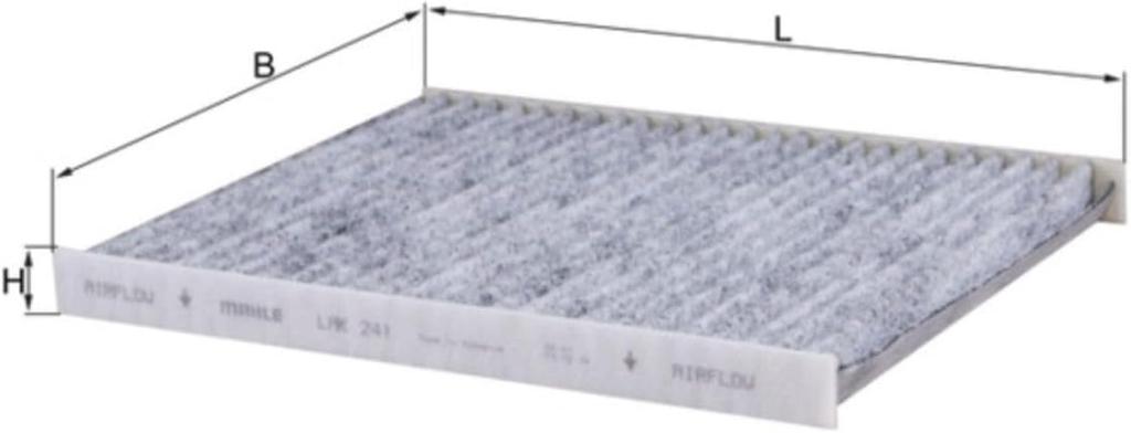 Mahle Air Conditioner Filter for CX Fiat 500, 500C, and Other Vehicles, Dimensions: 25.31cm Deep x 17.82cm Wide x 13.49cm High, LAK 241