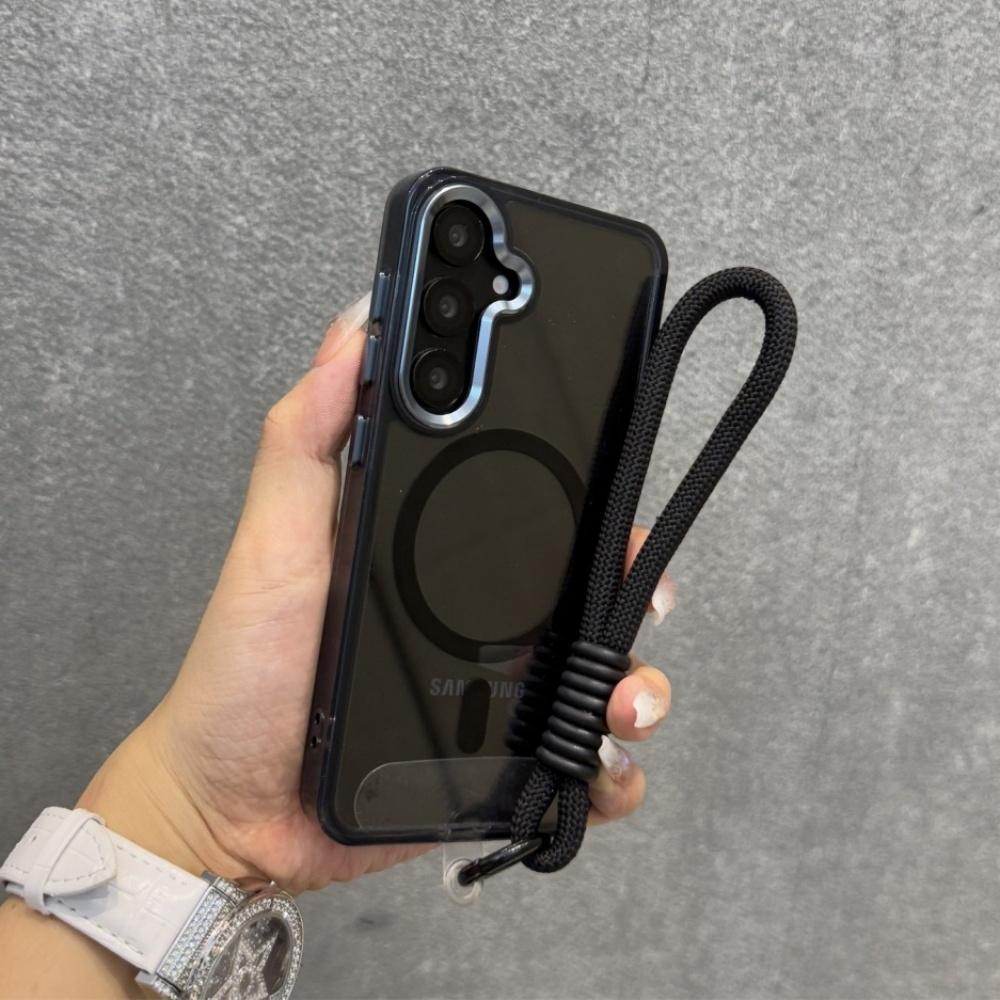 Wrist Strap Lanyard for Magsafe Case for Samsung S25 Ultra S24 FE S25 Plus S23 FE S24 Ultra Transparent Magnetic Acrylic Cover