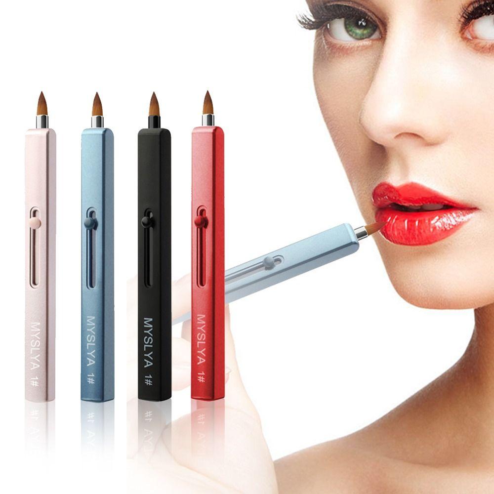 Capped Eyeshadow Applicator Cosmetic Brush Lip Gloss Brush Retractable Lip Brush Lipstick Brush
