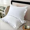 2Pcs Minimalist Ruffle Pillow Case for Living Room 48x74cm 40x60cm 30x50cm Pillow Cover White Color Pillowcases