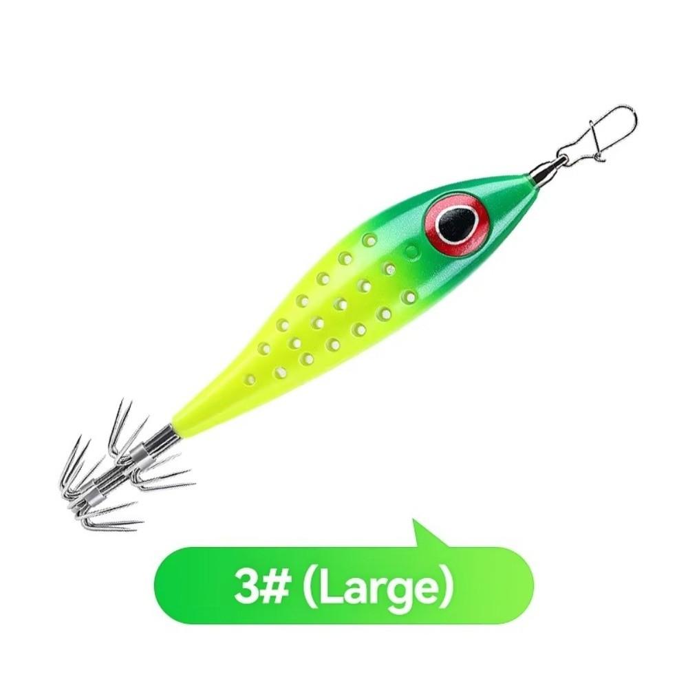 LED Lighted LED Squid Bait Thicken Double-Layer Squid Lures Glow Fishing Lures Boat Fishing