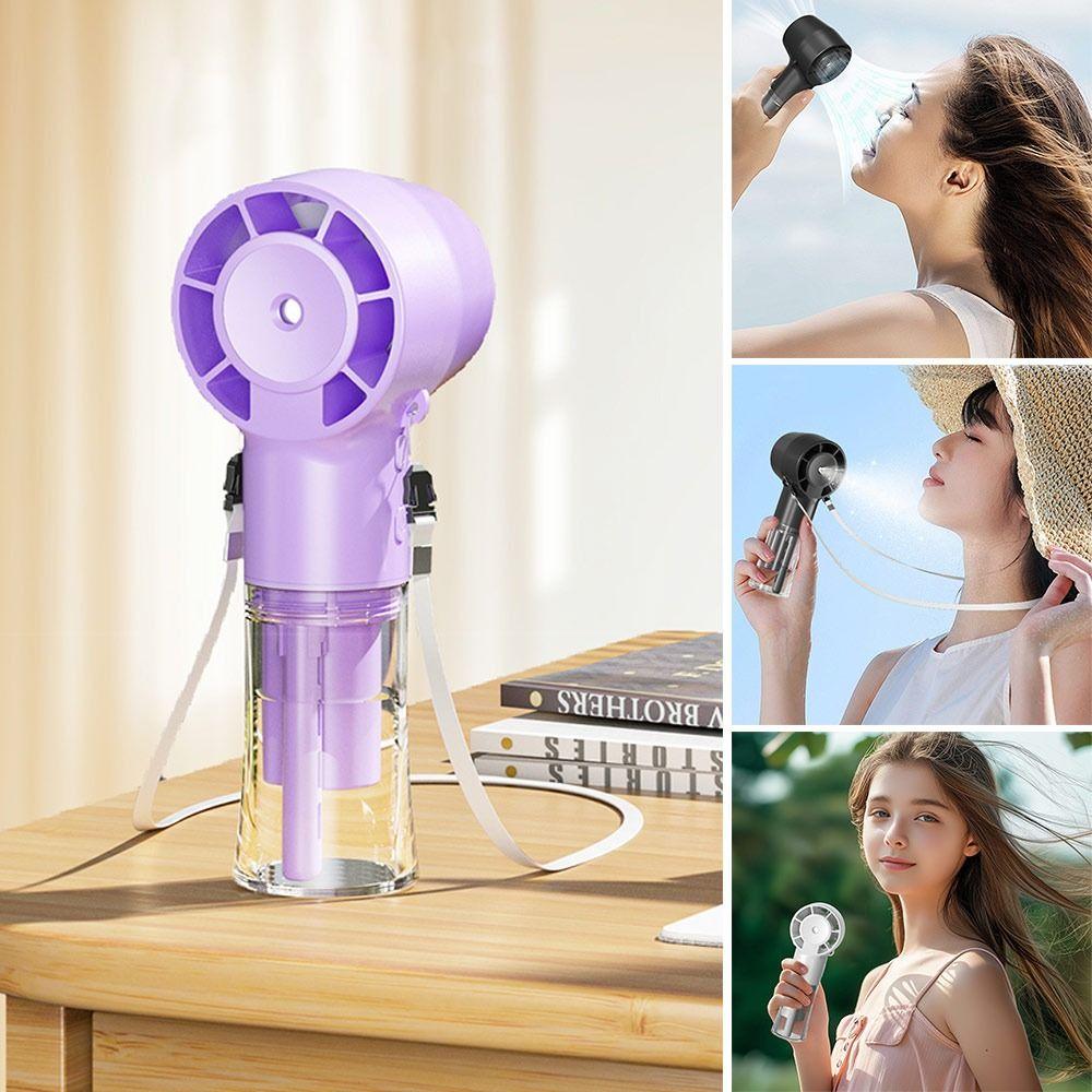 Portable Neckloop Fan with Water Spray Mist Mini Fan Multi-function Air Cooler Outdoor