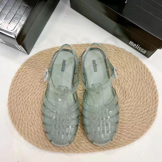 Женские сандалии Melissa в стиле Ins Ретро Плетеные Простые Римские Сандалии Летние