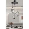 Evren 3 Piece Smoke Globe Glass Pendant Chandelier