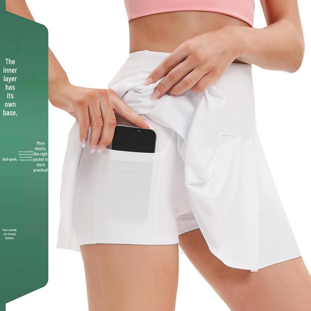 Быстросохнущая плиссированная спортивная юбка с защитой от просвечивания для бега, йоги, тенниса, бадминтона и гольфа