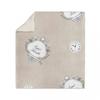 Printed Sherpa Fleece Blanket 110x170 Cm ESPRIT DE FAMILLE Taupe, by Soleil D'ocre
