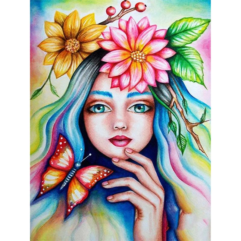 DIY алмазная живопись красивая женщина комплект для вышивки крестом мозаика искусство алмазная живопись полный круг/квадратный алмаз украшение дома