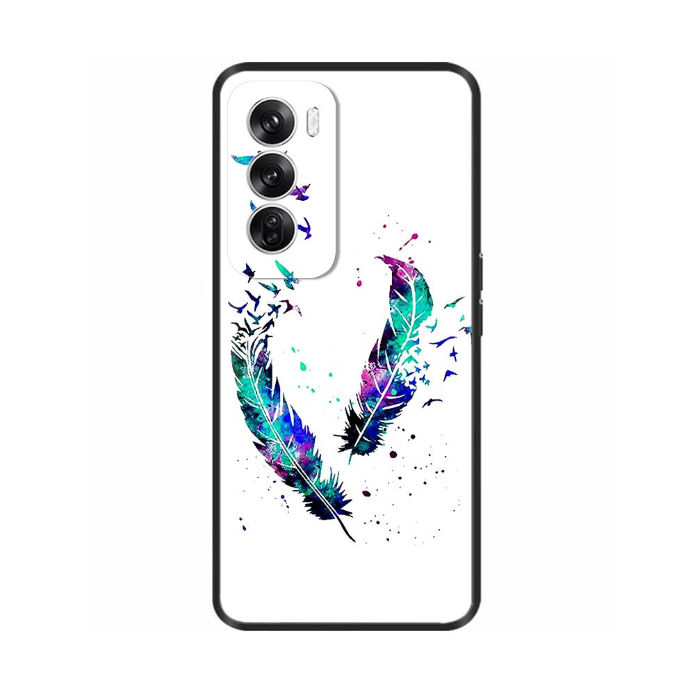 Чехол для OPPO Reno 12 5G Цветочная роспись Мягкий ТПУ Силиконовый Чехол-крышка для Oppo Reno12 Pro Защитные Чехлы На Reno 12Pro Capa
