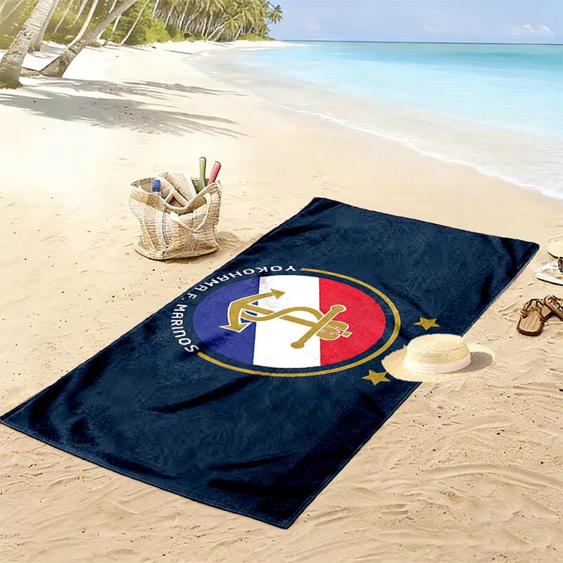 Yokohama F·Marinos Print Beach Towel, Large Soft Quick Dry Towel for Beach Camping Swimming