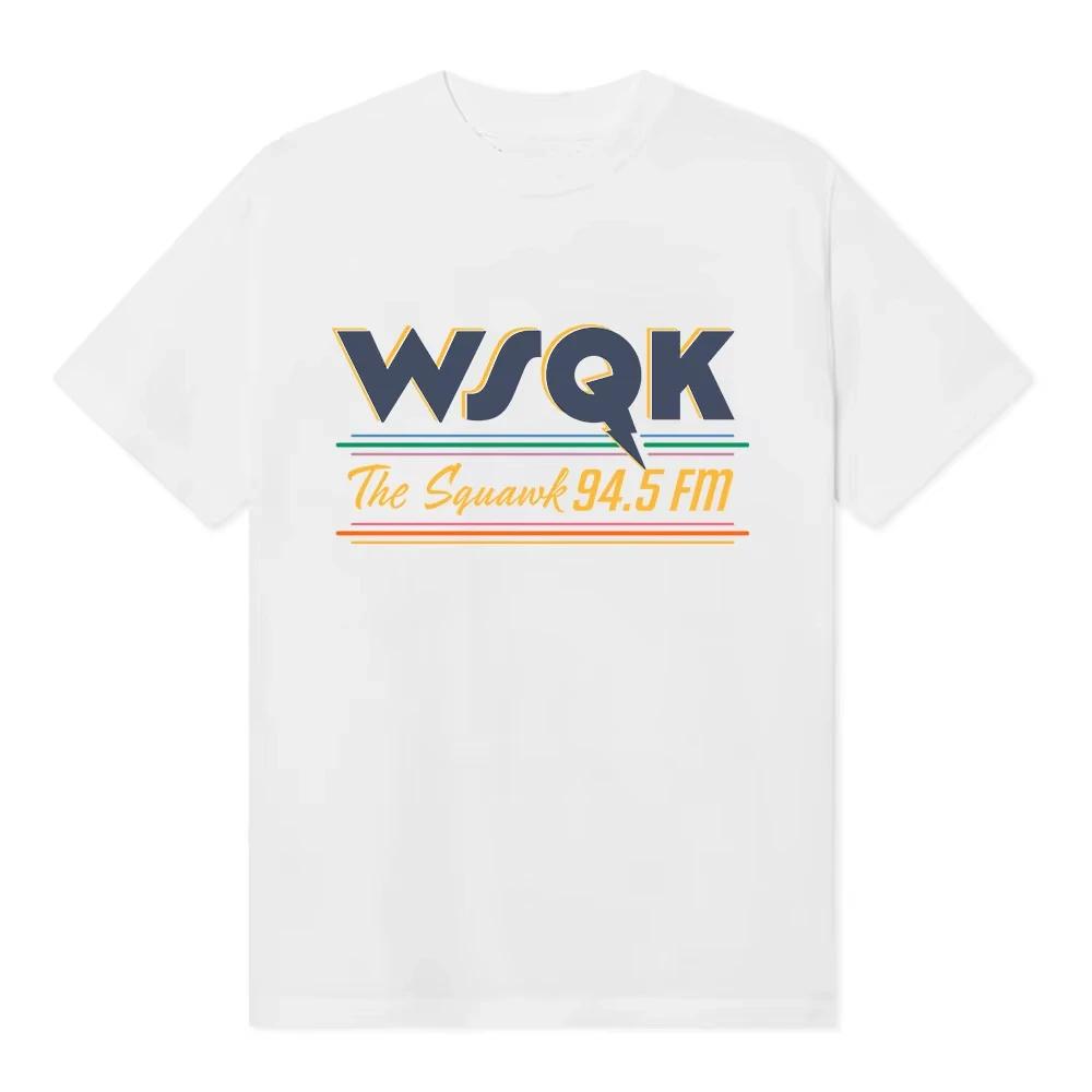 2026 Лето WSQK The Squawk 94.5 FM Футболки Beam Me Up Футболки Место Отстой Футболка с Графическим Принтом Хлопок Короткий Рукав Мужские Футболки Уличная Мода