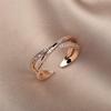 Adjustable Rose Gold Cross Zircon Ring for Women - Trendy and Personalized Fashion