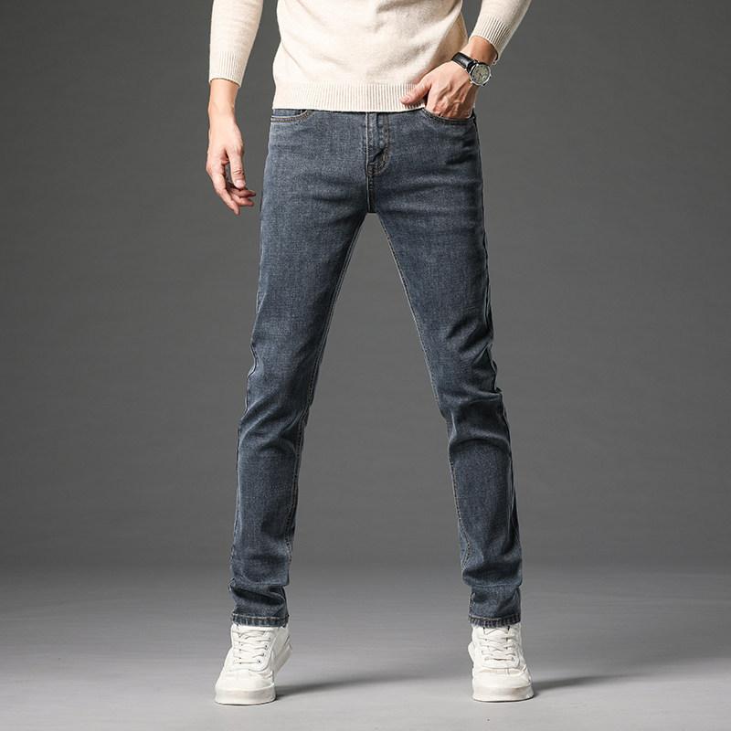 2024 осень/зима джинсы мужские прямые свободные брюки мужские эластичные повседневные универсальные длинные мужские брюки