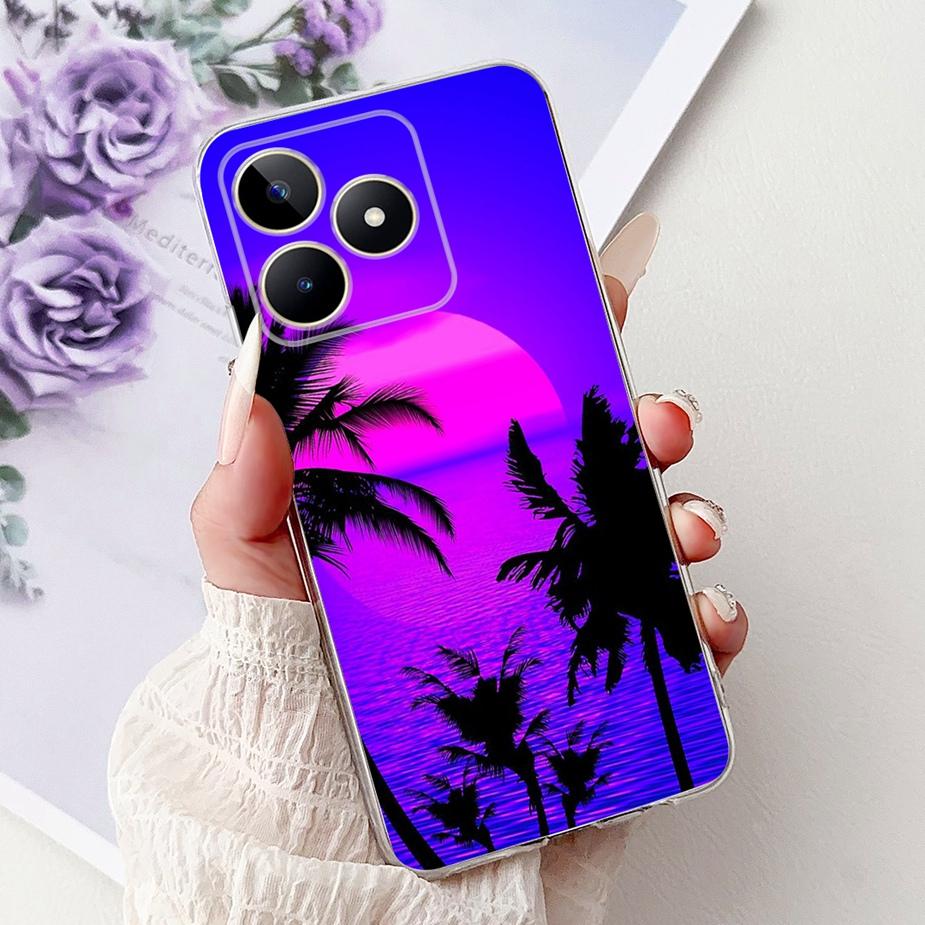 For Realme Note 50 Case RMX3834 Cute Cat Painted Cover Clear Silicone Soft TPU Phone Case For Realme Note 50 Note50 Fundas Coque