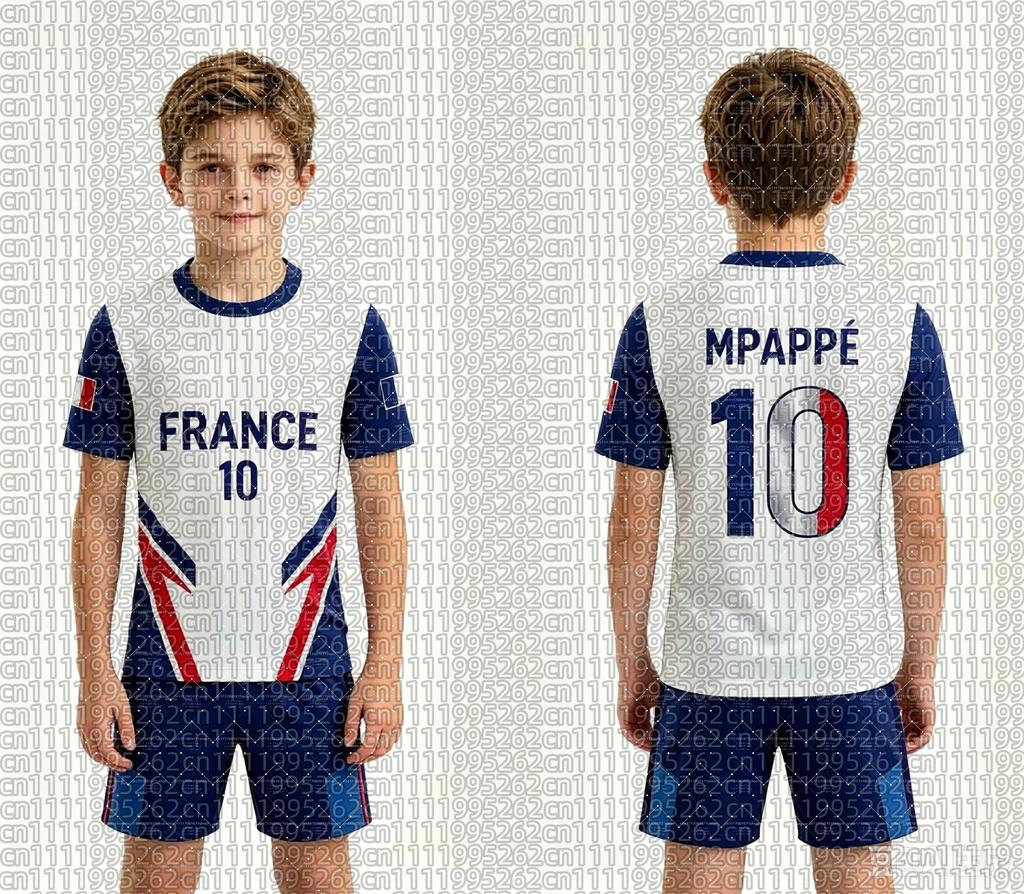 2026 Best-Selling France Fan Kids' Summer Set: No. 10 Mbappé Jersey & Shorts Special Edition/Plus Sizes Available