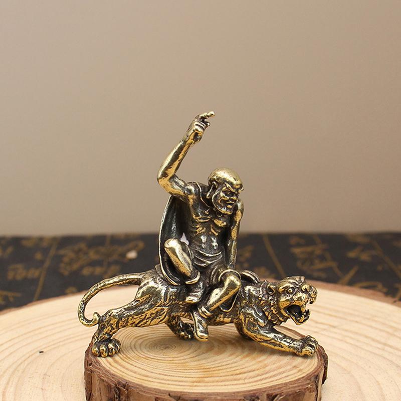 Восемнадцать Архатов Миниатюрная Ретро Мини Будда Украшение Кабинет Офис Домашнее Украшение Латунная Статуэтка Поделки