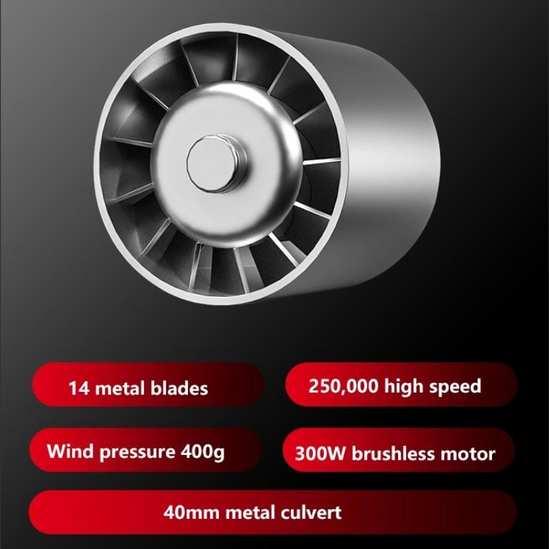 Portable Air Blower Mini Turbo Jet Fan 250000RPM Wind Speed Handheld Duct Fan High-Performance Cyclone Turbo Electric Blower