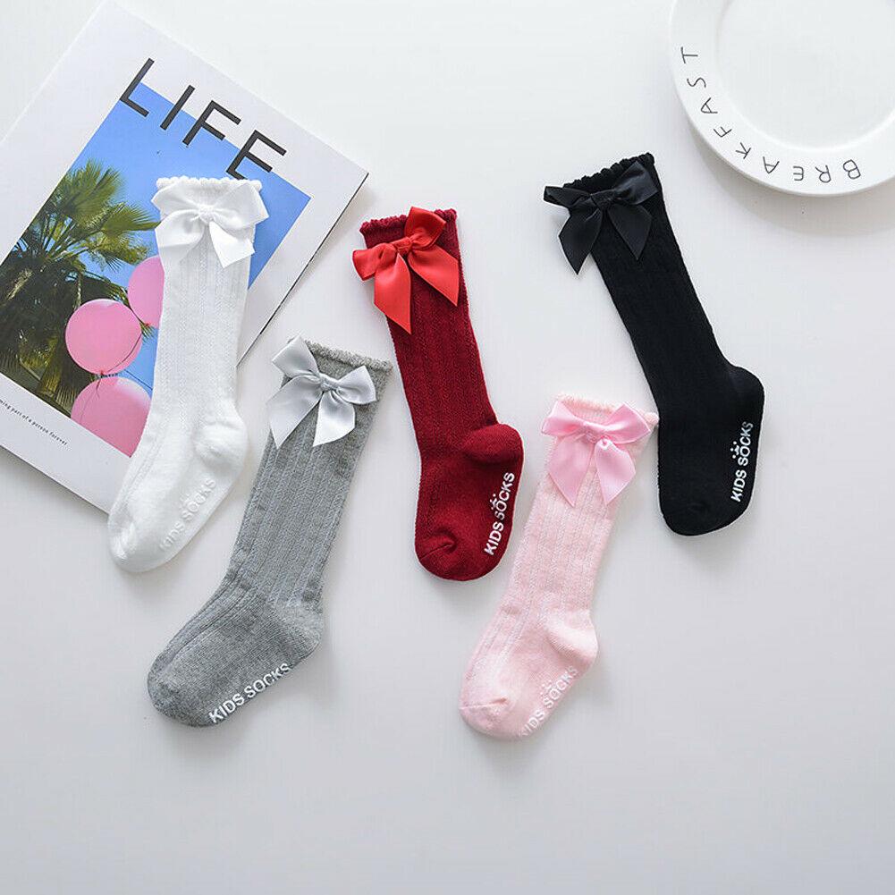 Baby Summer Clothing New Kids Toddlers Girls Big Bow Knee High Long Soft Cotton Lace Baby Socks Bowknot 100% Cotton Socks