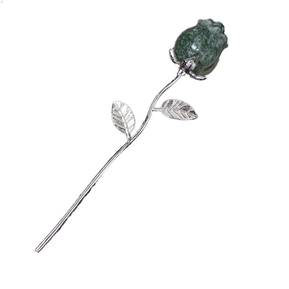 Hand Carved Natural Crystal Crafts Multicolor Romantic Rose Quartz Flowers Statue Decorative Crystal Rose Flower Home Decoration