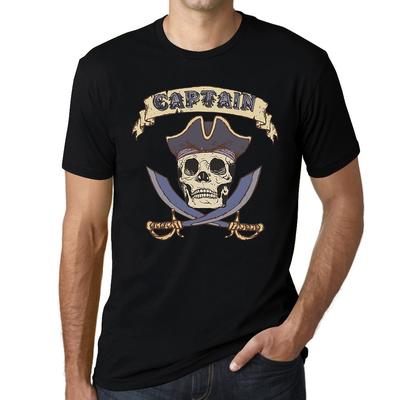 Мужская футболка с рисунком - Captain Pirate 2 Sword - рубашка с черепом для мужчин