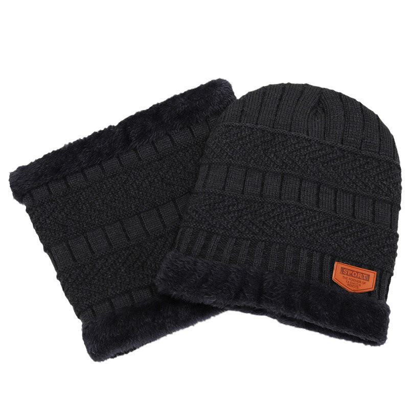 Unisex Knitted Hat, Scarf, and Velvet Mask Set with Neck Protection for Riding, Autumn/Winter Warmth