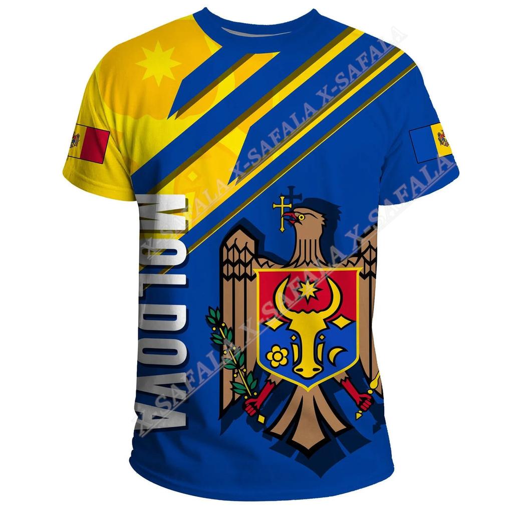 Пользовательское имя MOLDOVA Eagle Flag 3D принт мужские футболки топы футболки с коротким рукавом повседневное высокое качество из молочного волокна с круглым вырезом