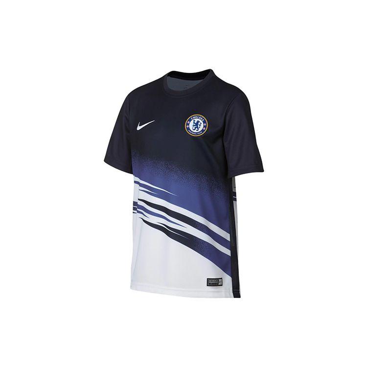 Nike Быстросохнущая тренировочная футболка Chelsea FC с круглым вырезом и короткими рукавами, мужские топы, белый, синий AO7533-101