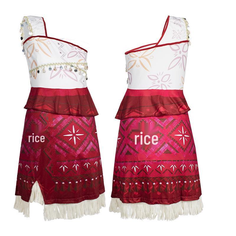 Платье в стиле Мауи из мультфильма «Моана 2» для девочек - Идеально для Хэллоуина или выступлений