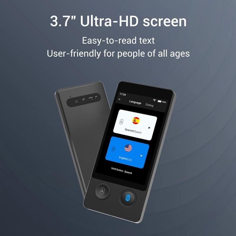 W12 Voice Translator 144 языка 3.7-дюймовый интеллектуальный перевод в реальном времени Текстовый фото переводчик Синхронный перевод