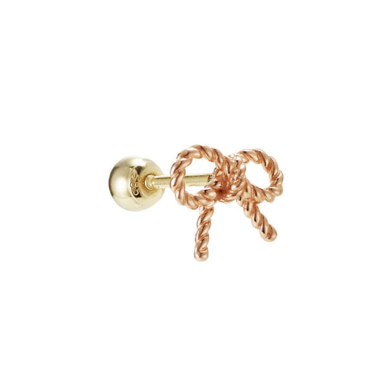 Tirr Lirr 14K Pink Gold Weave Ribbon Piercing TEPK4P00289M(PC)-3