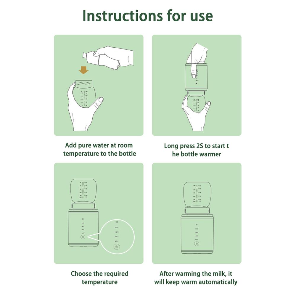 Портативный подогреватель детских бутылочек с молоком, беспроводной подогреватель молока, размораживание и нагрев, два режима, 4 уровня
