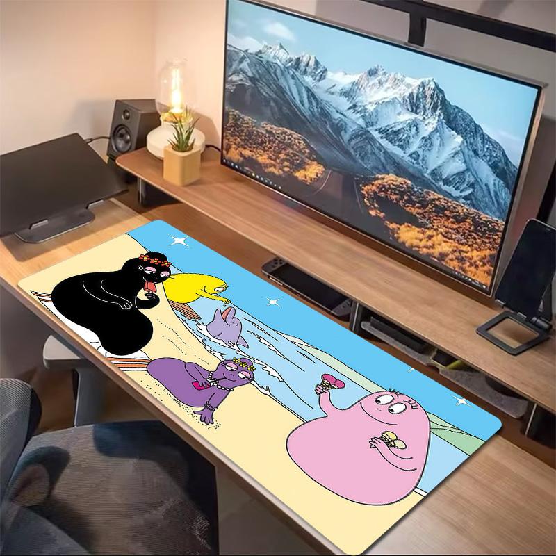 Barbapapa2 Print Cushion Non-slip Laptop Tablet Big Mousepad XXL Mat Mini PC Playmat With Lock edge