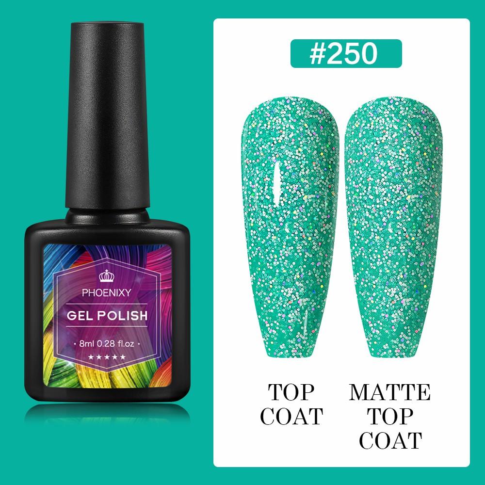 PHOENIXY 8 мл гель-лак для ногтей, полуперманентный гель, блестящий гель, отмачиваемый блестящий стартовый набор, маникюрный набор для маникюрного салона