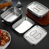 Ланч-бокс Bento из нержавеющей стали с крышкой, большой емкости, двухслойный, непротекающий контейнер для хранения продуктов, кухонная утварь