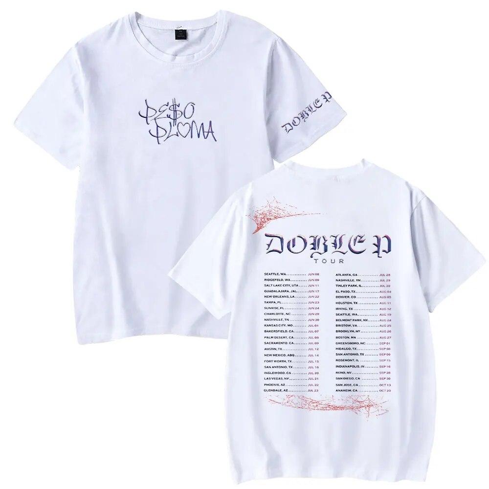 Футболка Peso Pluma Spider 2023 Doble P Tour, модная уличная одежда с круглым вырезом и короткими рукавами, женская футболка унисекс, одежда в стиле хип-хоп, унисекс