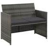 VidaXL 2-seater Garden Sofa with Cushions Grey Wicker