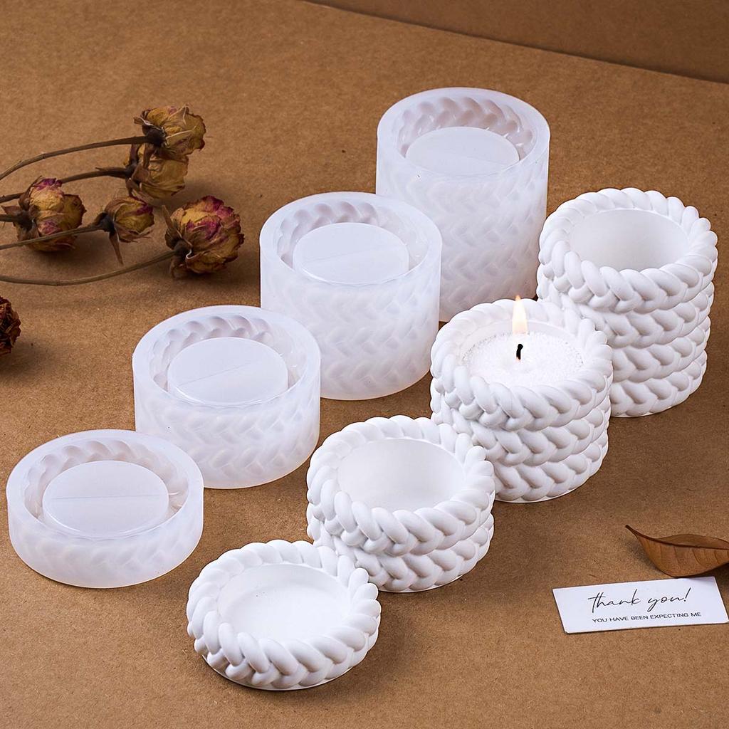 Силиконовая форма для свечей в виде плетеной композиции, круглый горшок для суккулентов, глиняные формы, коробка для хранения из гипсовой смолы, материалы для рукоделия.