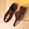 Men's Patent Leather Business Leather Shoes with Toe Tips, Slim Fitting Leather Shoes for Men's Fashionable Leather Shoes