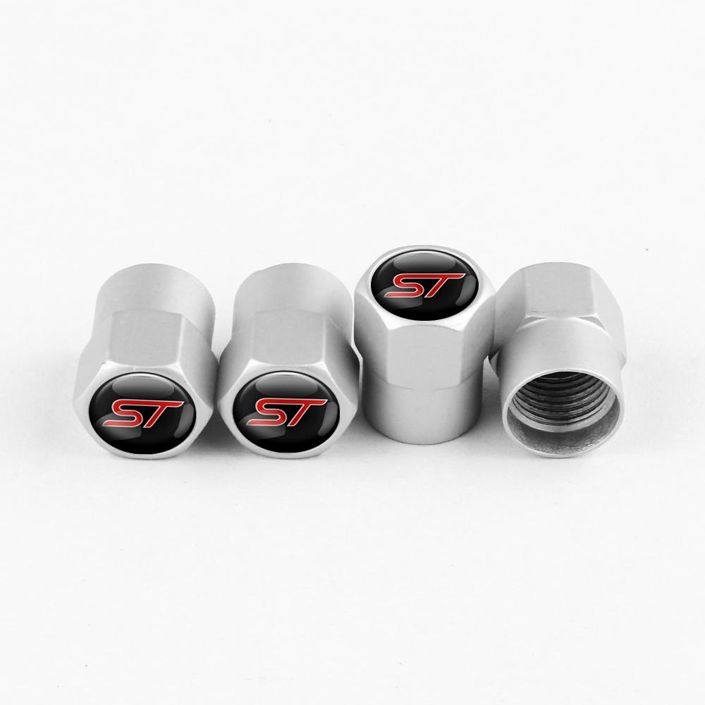 TQ013-4pcs Car Wheel Tire Valve Stem Caps Airtight Cover For Ford ST Line Focus Mondeo Fiesta Kuga Ranger MK2 MK3 MK4 Tyre accessories
