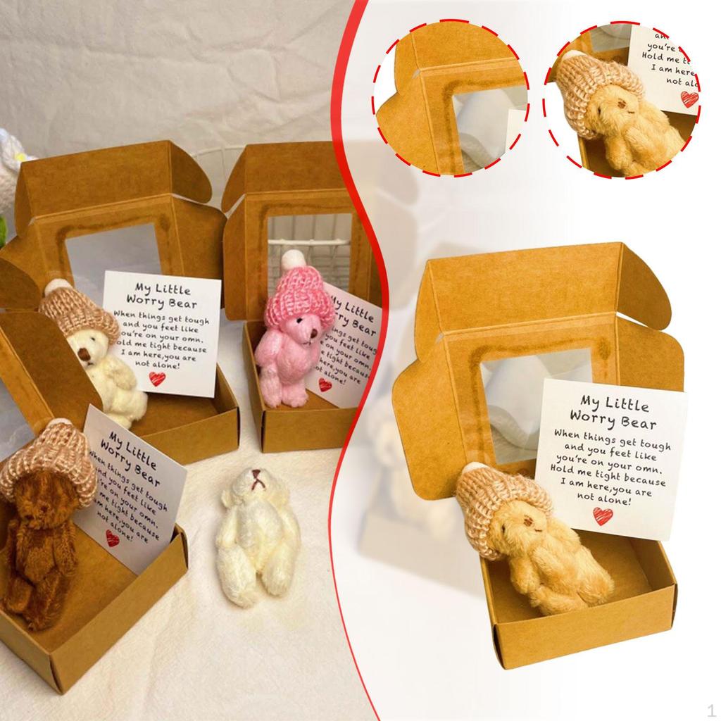 Маленький мишка с вдохновляющей открыткой, мини-игрушка для подарка