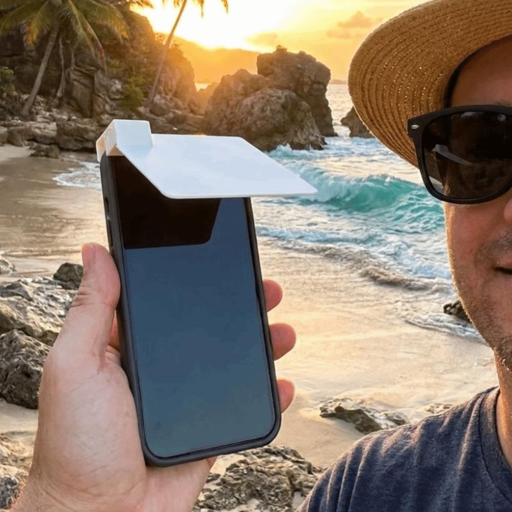 3D Printed Phone Screen Visor Anti-Glare Phone Sun Protection Mobile Phone Sunshade Pool