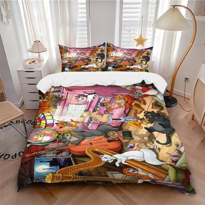 3Pcs Cats Concert Bedding Sets For All Sizes New 3D Printed Bed Cover Comforter Duvet Cover Pillowcase Bedroom Decoration