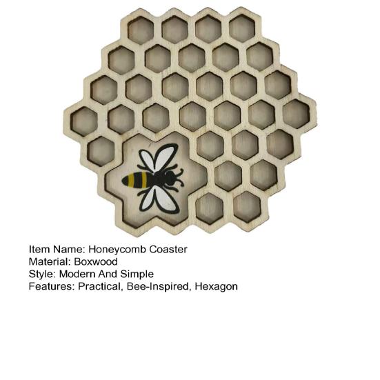 Подставки под стаканы в виде сот из шестигранной древесины с гравировкой пчелы, термостойкие, для декора стола, для бара и дома