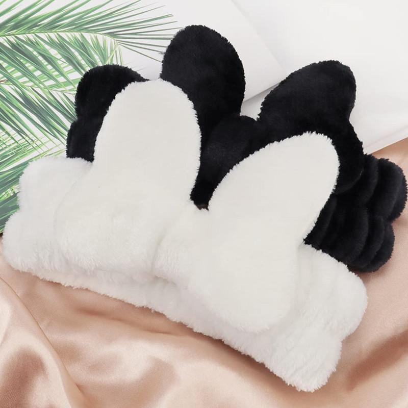 Butterfly Hair Bands for Women Solid Coral Fleece Elastic Bow Headband Soft Wash Face Head Band Cute Girls Accessories Headwrap