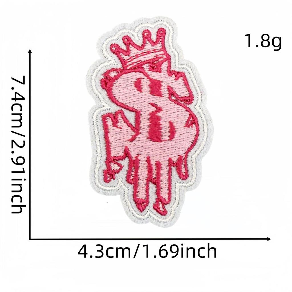 Мультяшная розовая серия вышитая нашивка бантик цветок аппликация аксессуары для одежды с термоклеем