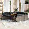 VidaXL Garden Lounge Set 11 Pcs with Grey Cushions Wicker 3327315
