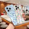 Для iPhone 16 15 Samsung S23 S22 A13 A23 A52 A33 Huawei Honor Xiaomi Redmi OPPO Vivo расписанный вручную цветочный дизайн жесткий защитный чехол для телефона с полной линзой