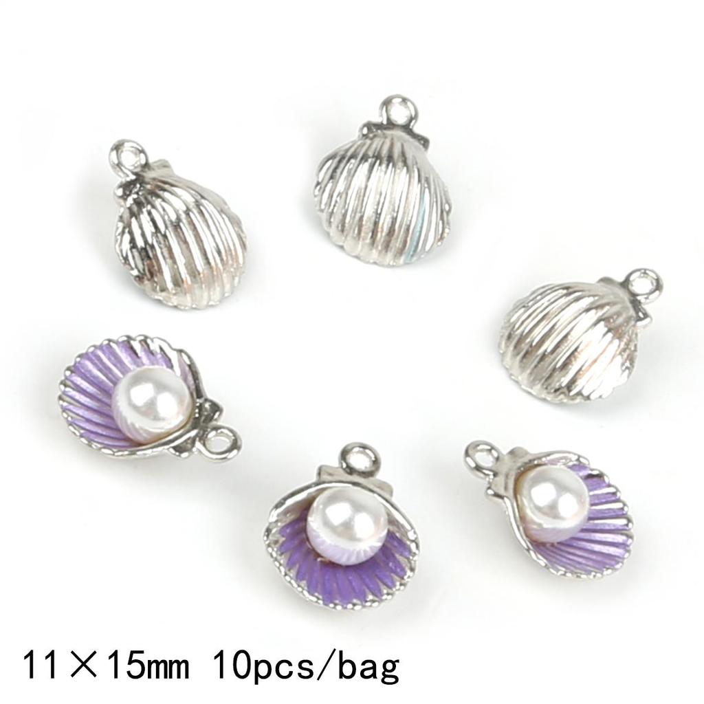 9-12Pcs Multi-Styles Starfish Shell Conch Crown Enamel Charms Pendant For Jewelry Making DIY Bracelet Necklace