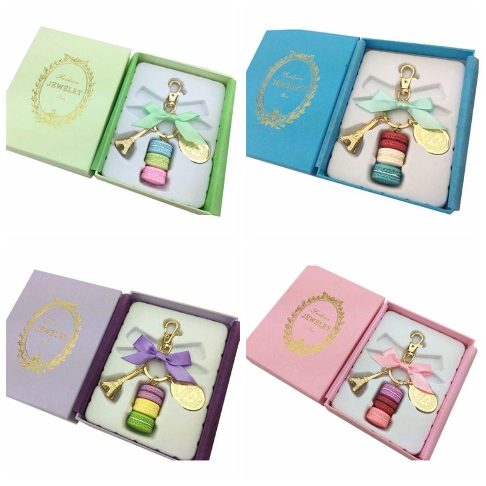 Gold Color Eiffel Tower Key Chains Zinc Zinc Alloy Bowknot Macaron Key Ring  Car Key Ring
