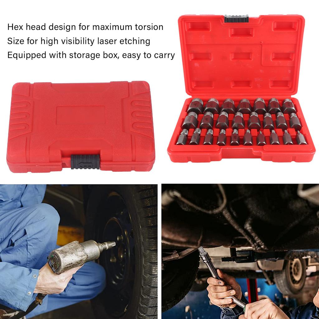 25 шт. Набор для извлечения поврежденных винтов, шестигранная головка, съемник сломанных винтов из хромомолибденовой стали